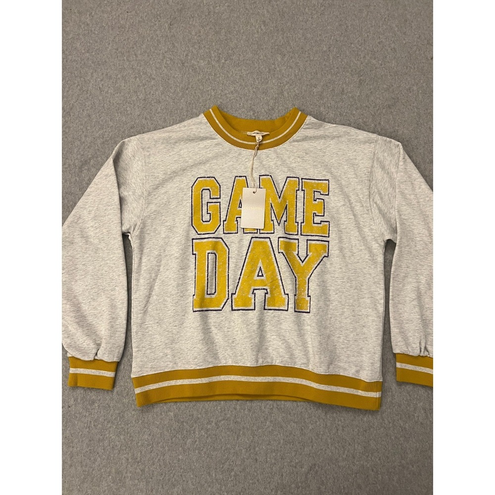ee:some Sweater Women's Medium Gray Game Day Varsity Sweatshirt Pullover NWT